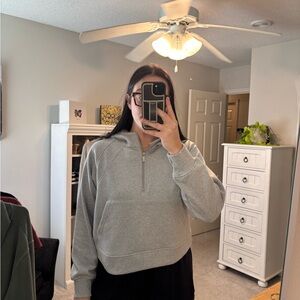 Gray Women's Quarter-Zip Sweater